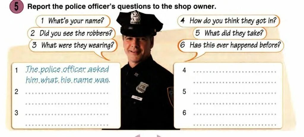 Report the Police Officers questions to the shop owner. Шаблон Police Report. Police перевод. What is your name перевод. Reporting officer