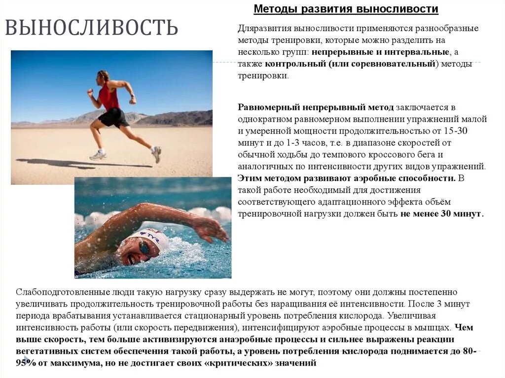 Как развивается выносливость. Методы тренировки выносливости. аэробная выносливость упражнения. переменный метод развития выносливости. развитие выносливости график.