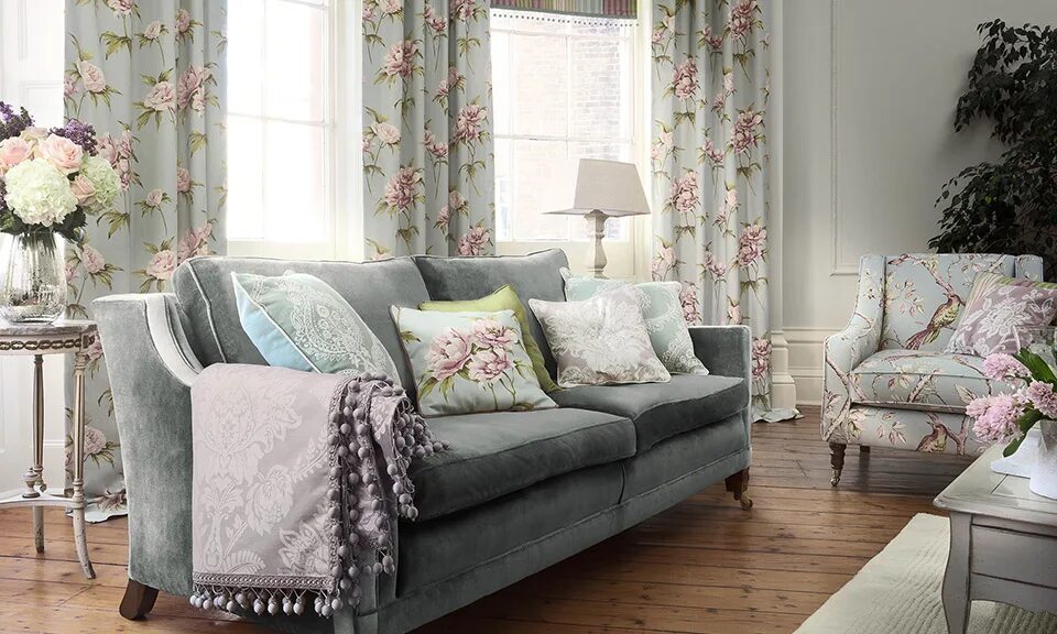текстильный декор интерьера. ткани сандерсон в интерьере. текстильный дизайн. текстильный дизайн. диваны шебби шик винтаж прованс.
