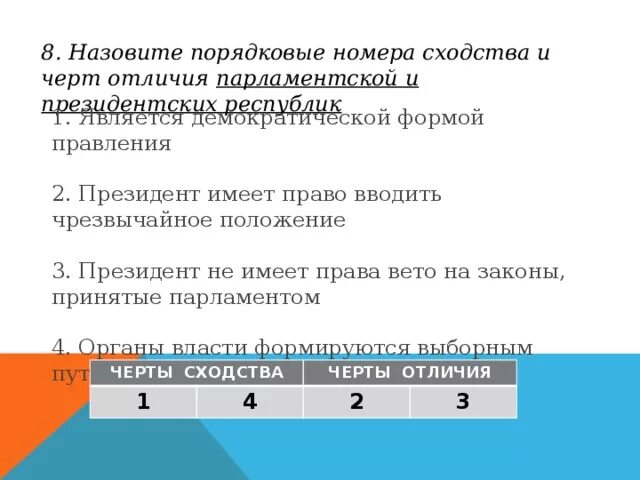 Черты сходства и различия парламентской и президентской республик. Черты сходства и черты различия политической и военной власти. Рассмотрите рисунок 4 Найдите черты сходства и различия. Черты сходства и различия товар и услуга