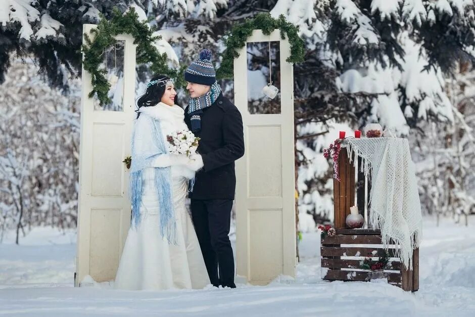 Зимняя фотозона Зимняя свадьба, Платье на свадьбу, Свадьба