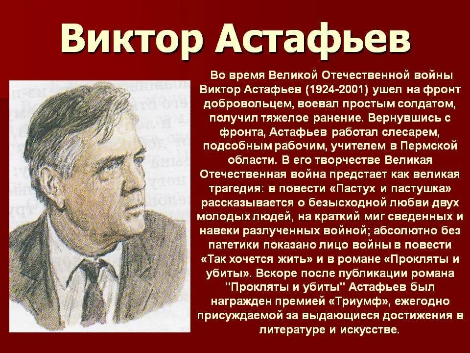 Краткие произведения астафьева. Биография Виктора Петровича Астафьева.