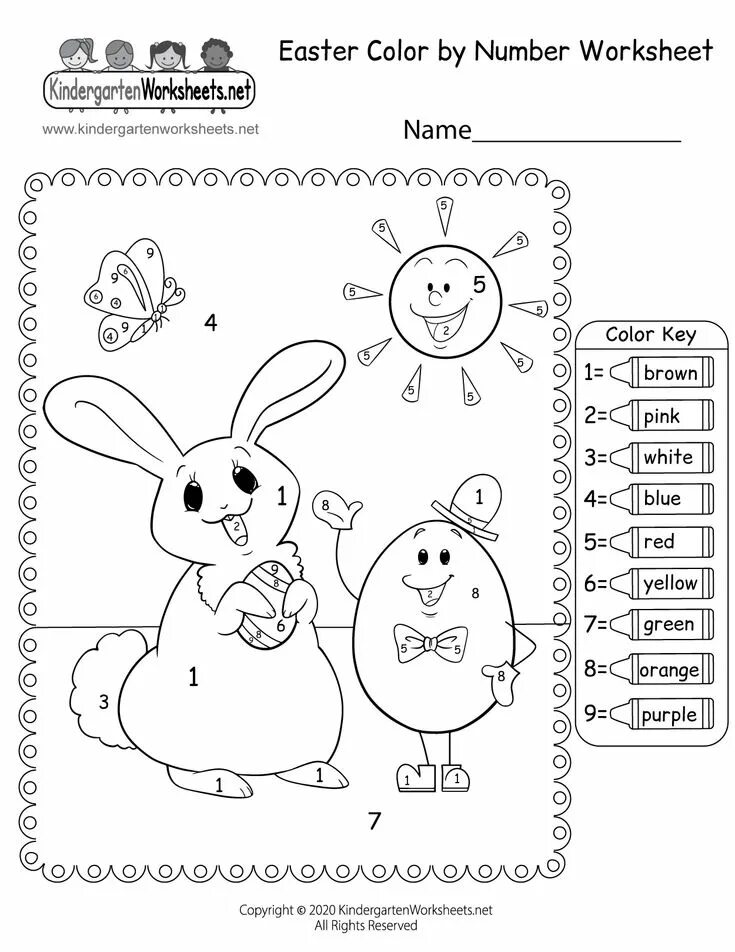 Easter Color Worksheets. Easter Worksheets for. Easter Coloring by numbers. Easter worksheets