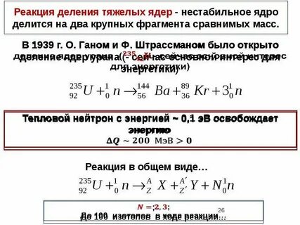 Реакция деления синтез деление