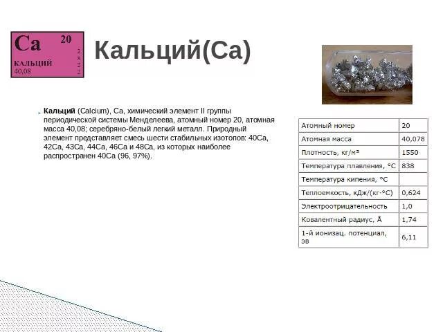 Каким металлом является кальций. Кальций характеристика химического элемента. атомный номер кальция. описание кальция. кальций как химический элемент.