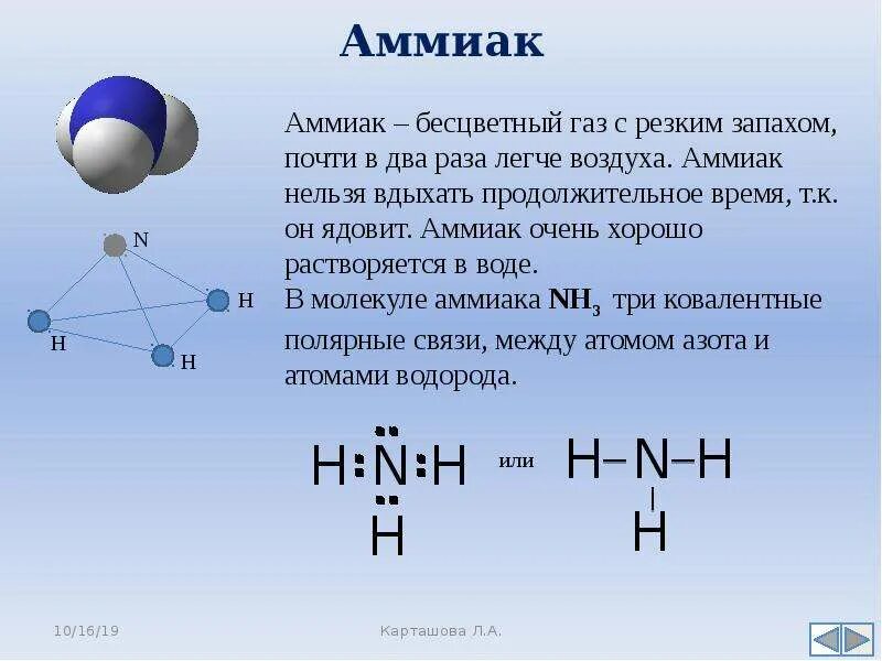 Соединения атомов азота и водорода