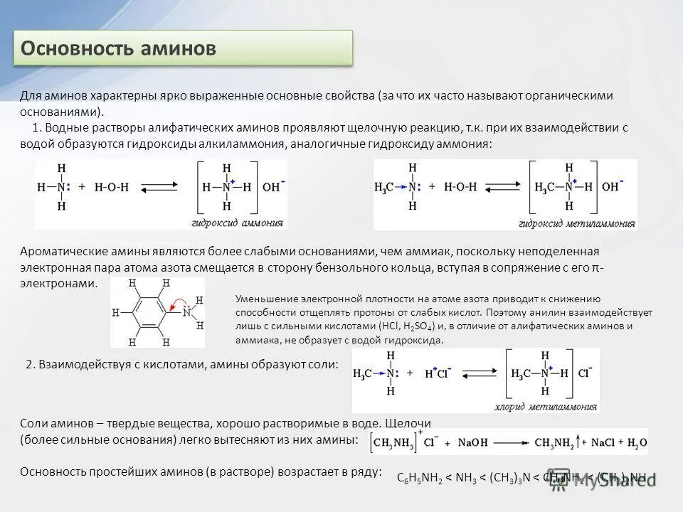 какие амины проявляют более выраженные основные свойства. основность аминов таблица. основность ароматических аминов таблица. амины особенности строения. химические реакции характерные для аминов.