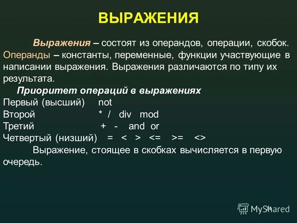 Выражение состоит. Выражение состоит