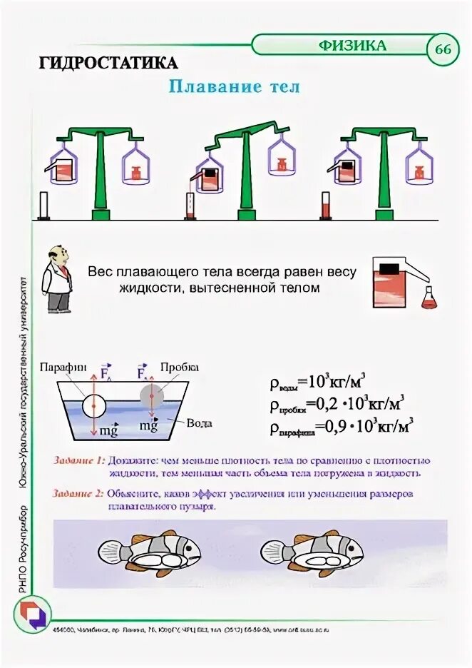 Плавание тел физика задачи с решением