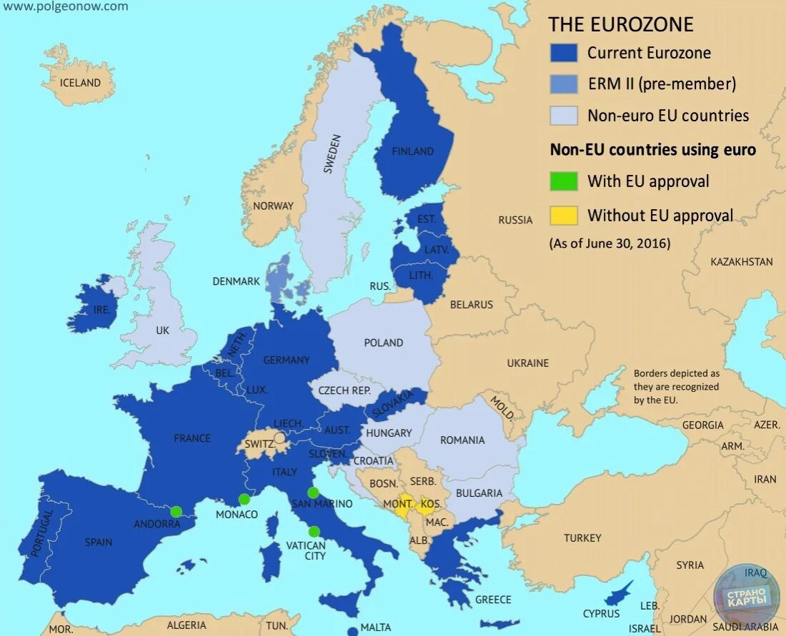 Страны использующие евро. Карта еврозоны. Карта еврозоны со странами. Зона евро страны карта. Страны еврозоны карта 2022.