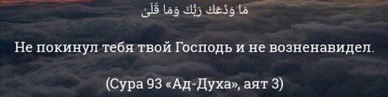 Не оставил тебя твой господь. Господь не оставит. Воистину будущее лучше для тебя чем настоящее коран. Не покинул и не возненавидел. Не оставил тебя твой господь.