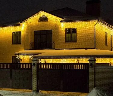 Подсветка карниза дома