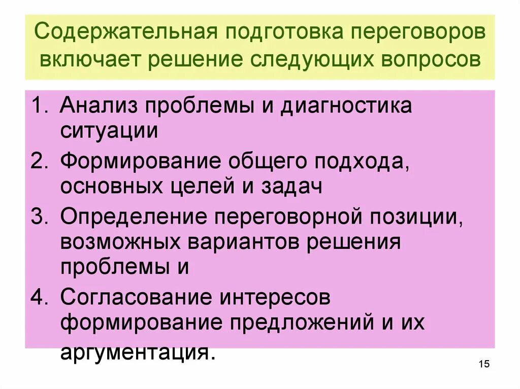 Анализ деловых переговоров. Подготовка к переговорам. Содержательная подготовка переговоров включает в себя. Содержательный уровень переговоров предполагает:. Переговоры ответы на вопросы