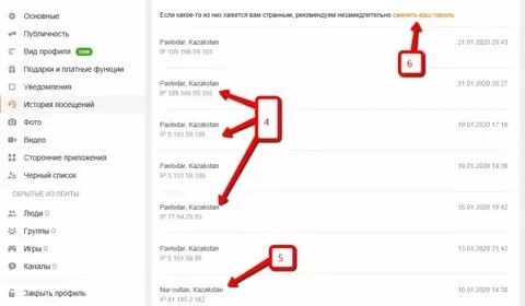 Одноклассники время посещения