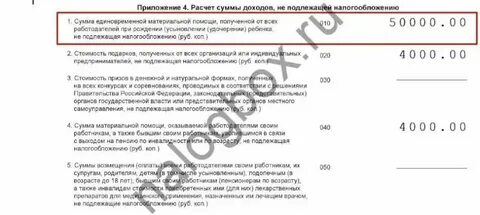 Код дохода по договору дарения