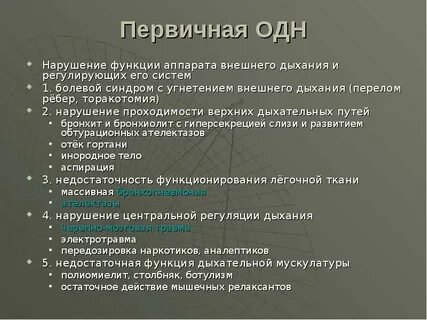 Угнетение функции дыхания