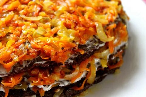 Торт с печени свиной морковью
