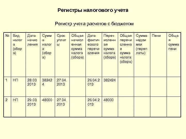 Регистры учета обязательны. Регистр учета расчетов с бюджетом. Виды регистров налогового учета. Аналитические регистры налогового учета. Регистры аналитического учёта выручки.