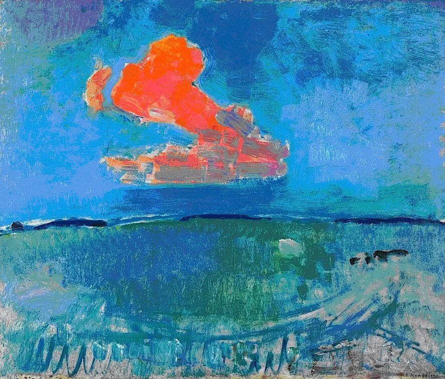 Картины пита. Пит Мондриан Импрессионизм. Пит Мондриан красное облако. «Красные небеса» (1907),Мондриан. Пит Мондриан цветы. Солнце.
