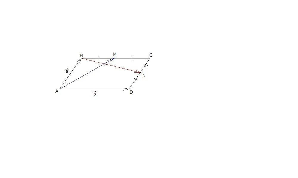 В параллелограмме авсд сторона аб 7. Вектор ab+BC. Ab+CD векторы. Четырёхугольник ABCD векторными. Выразить векторы в параллелограмме.