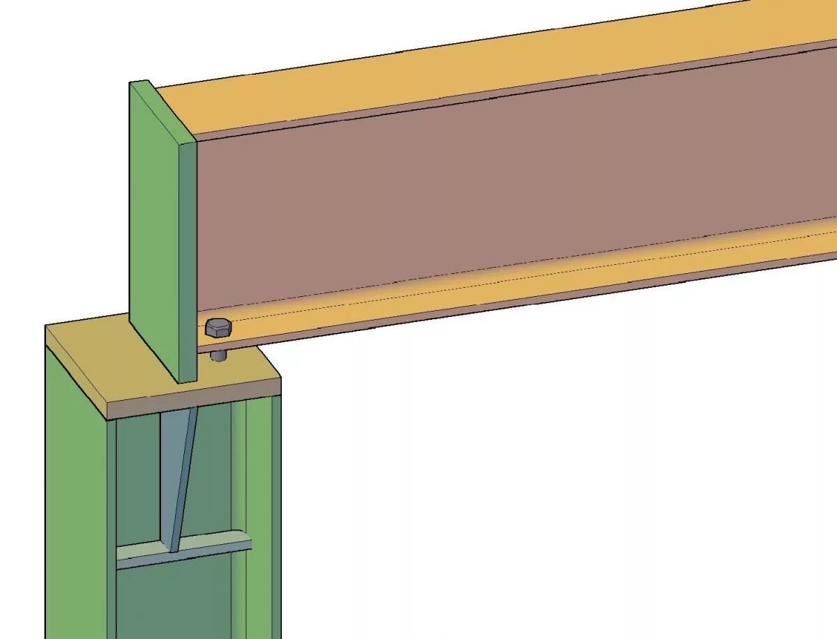Узел соединения двутавров балка. Узел балка колонна двутавр. Узел опирания балки стальной балки на колонну. Опирание однотавра на колонну.