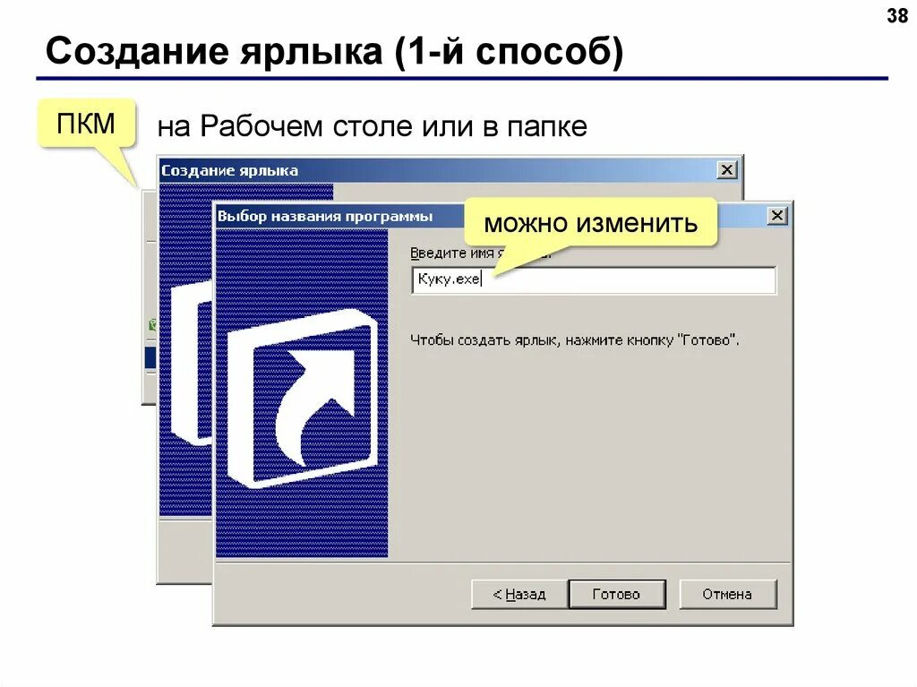 Что называют ярлыком программы или документа