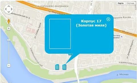 Миля на карте