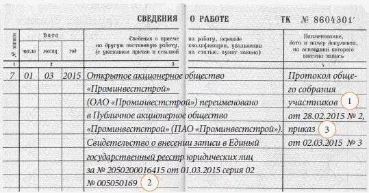 Переименование организации ефс 1. При переименовании организации запись в трудовую книжку. Изменение наименования юридического лица запись в трудовую книжку. Запись о смене названия организации в трудовой книжке. Запись в трудовой книжке при смене наименования организации.