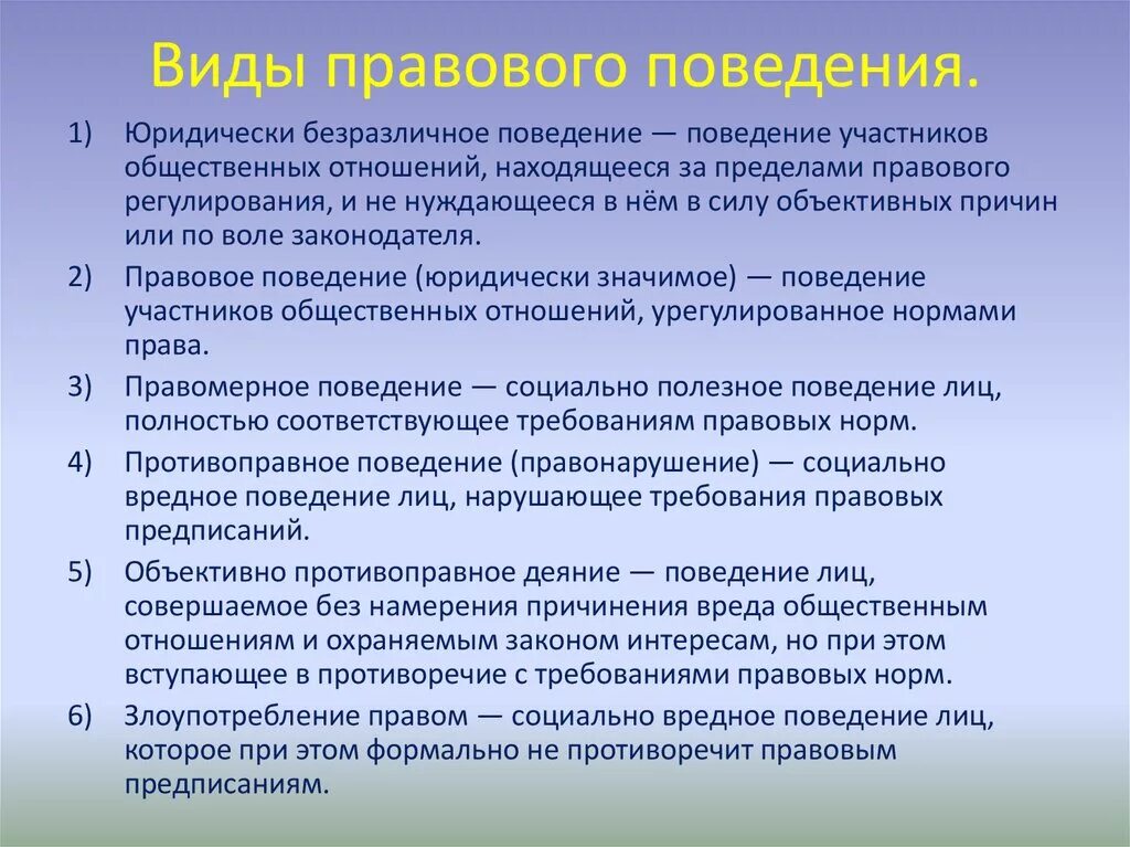 Виды правового поведения. Правовое поведение понятие и виды. Вилыправовогоповедения. Виды правового поведения таблица.