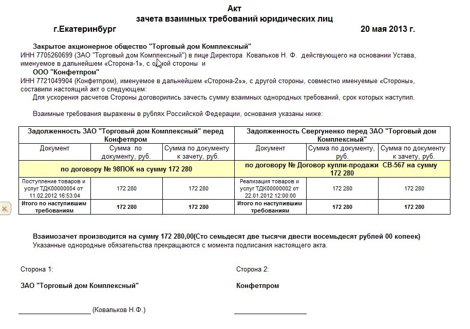 Акт о взаимозачете между юридическими лицами образец. Акт соглашение о зачете взаимных требований образец. Акты о зачете взаимных требований (взаимозачет). Взаимозачет в акте сверки образец. Взаимозачет между организациями 2023