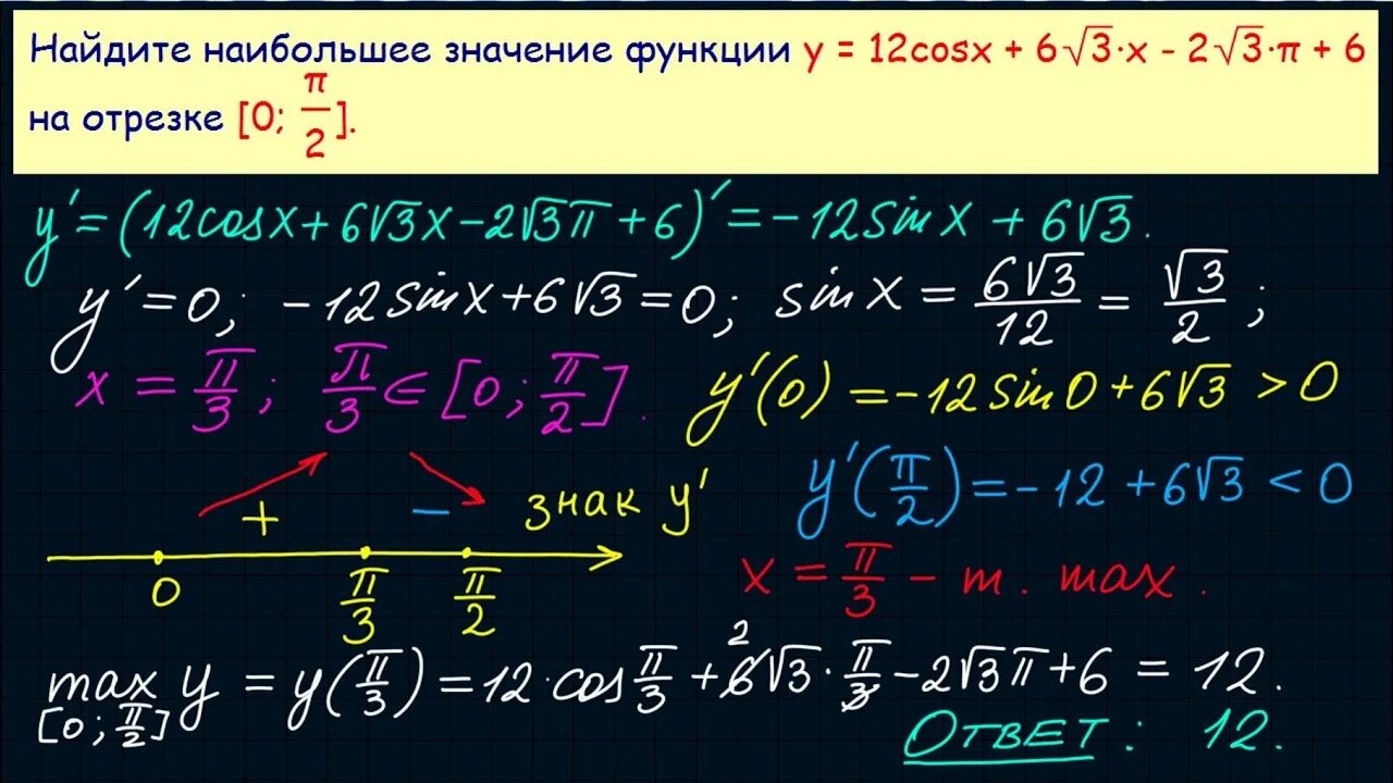 Егэ по математике 24 год. 12 Задание ЕГЭ по математике. 12 Задание ЕГЭ математика профиль. Задача 12 ЕГЭ математика профильный уровень. Решение 12 задания ЕГЭ по математике.