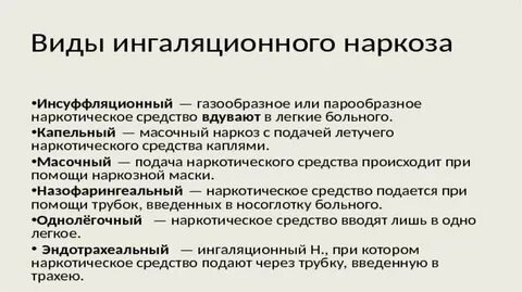 К ингаляционному наркозу относится