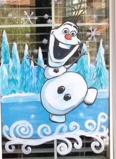Нарисовать снеговика на стекле
