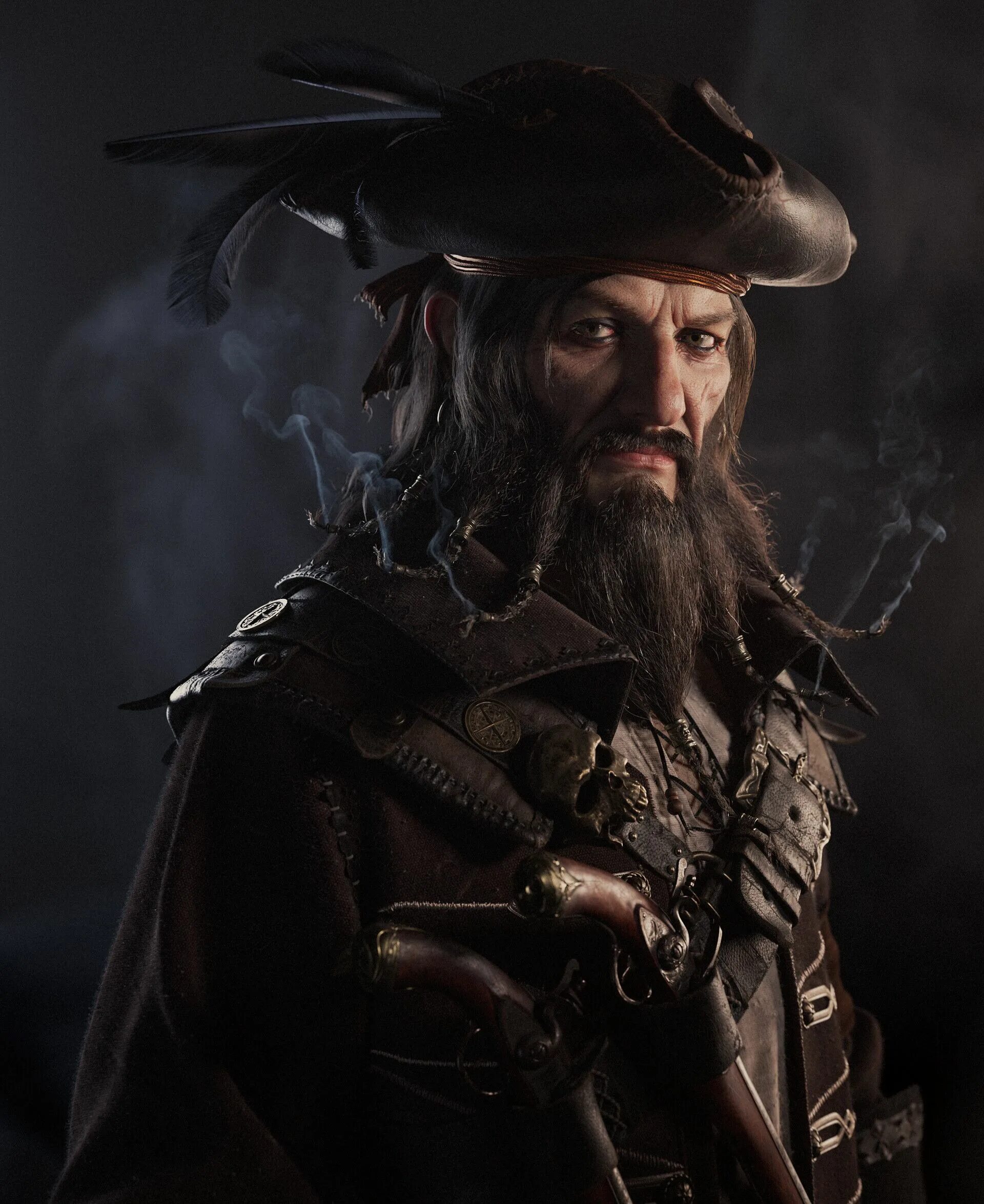 Пираты черный капитан. Борода пирата черная.