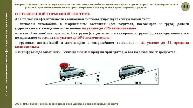 Эксплуатация автомобиля это неисправности. Стояночная тормозная система запрещается эксплуатация. Эксплуатация транспортного средства. Неисправность транспортного средства. В каких случаях не запрещается эксплуатировать