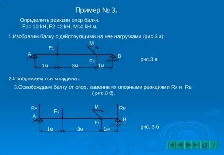 Определение реакций балочной системы