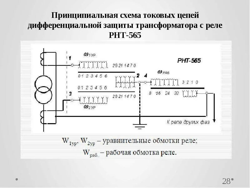Дифференциальный токовый трансформатор. Схема токовых цепей дифференциальной защиты трансформатора. схема дифференциальной защиты трансформатора на реле рнт-565. схема дифференциальной защиты трансформатора. дифференциальная защита трансформатора рнт 565.