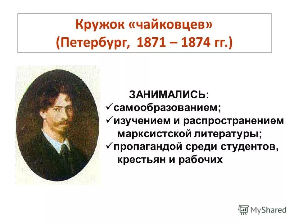 писатели народники. кружок чайковцев. революционное народничество 70 80-х годов xix века. чайковцы 1871-1874 цели.