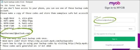 Backup codes