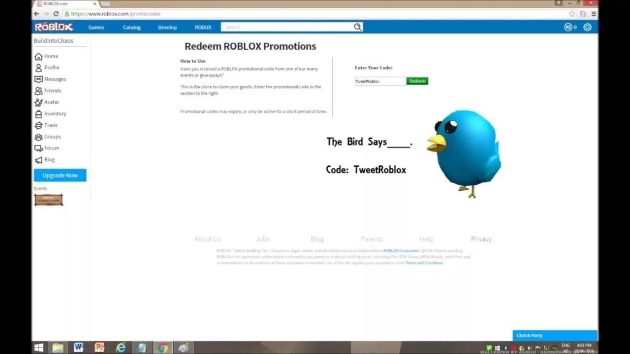 Как вести код в роблоксе. Коды в РОБЛОКС. Промокод на птичку в РОБЛОКС. Код на птицу в РОБЛОКС. Коды в РОБЛОКСЕ на птичку.