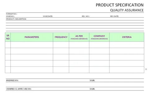 Product specs