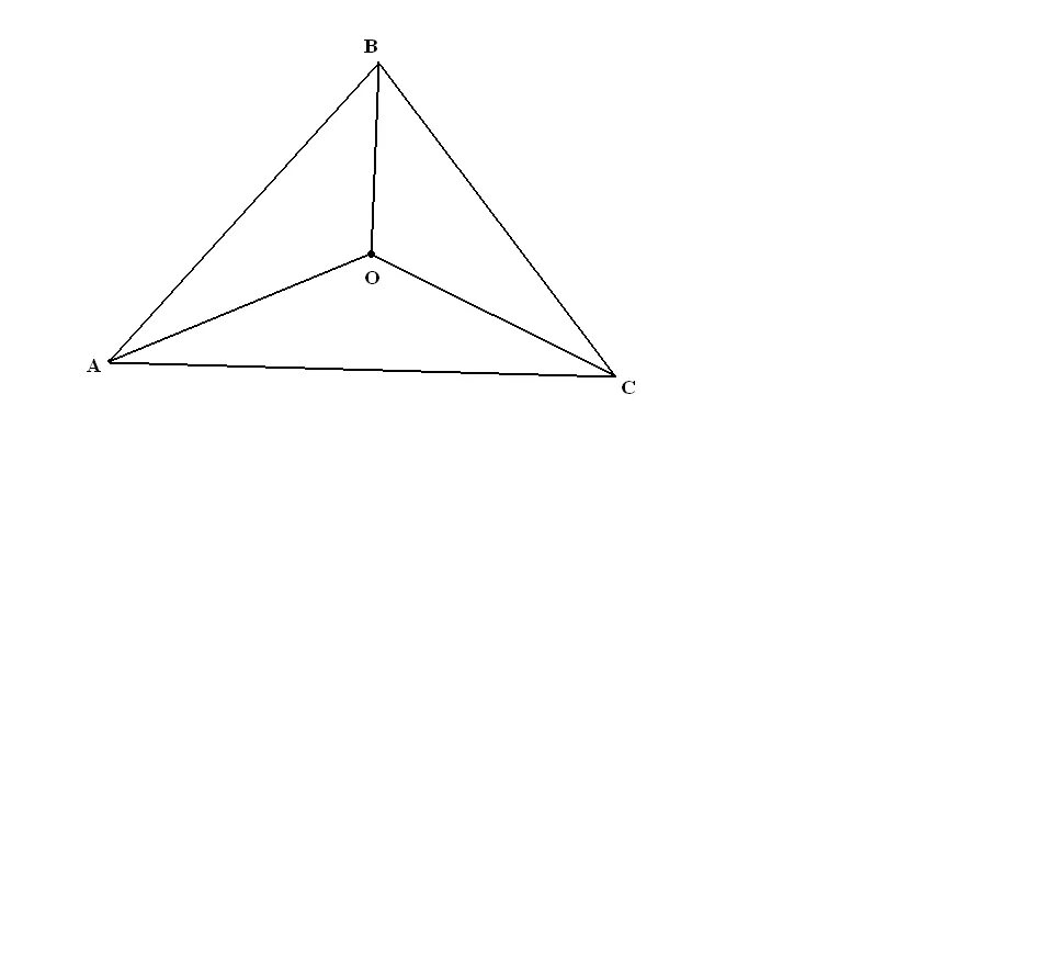 Внутри треугольника авс взяты точки. Внутри треугольника ABC. Точка внутри треугольника. Внутри треугольника АВС взята точка о причём угол Вос углу ВОА АО ОС. Внутри треугольника ABC взята точка o причем угол boc.