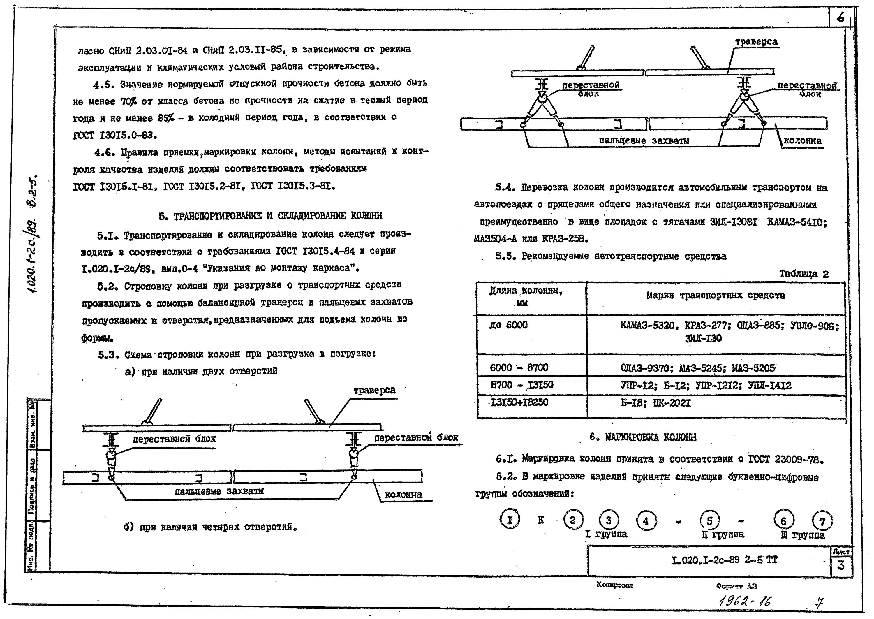 Гост 23009. Маркировка захватов ГОСТ. Маркировка колонн.