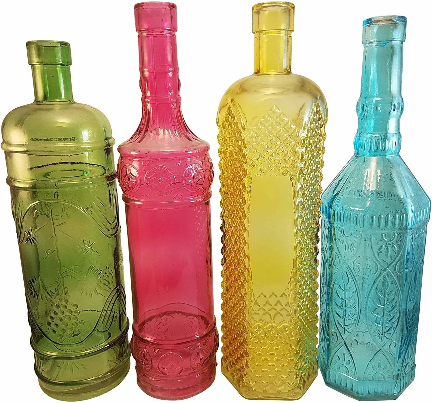 Цветные бутылочки. Цветные бутылки. Цветные декоративные бутылки. Цветные стеклянные бутылки. Красивые цветные бутылки.