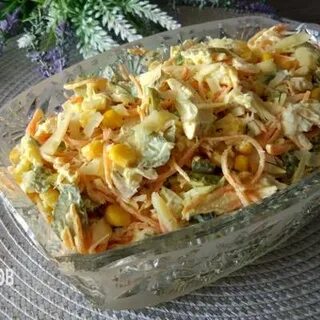 Салат обжорка с курицей пошагово