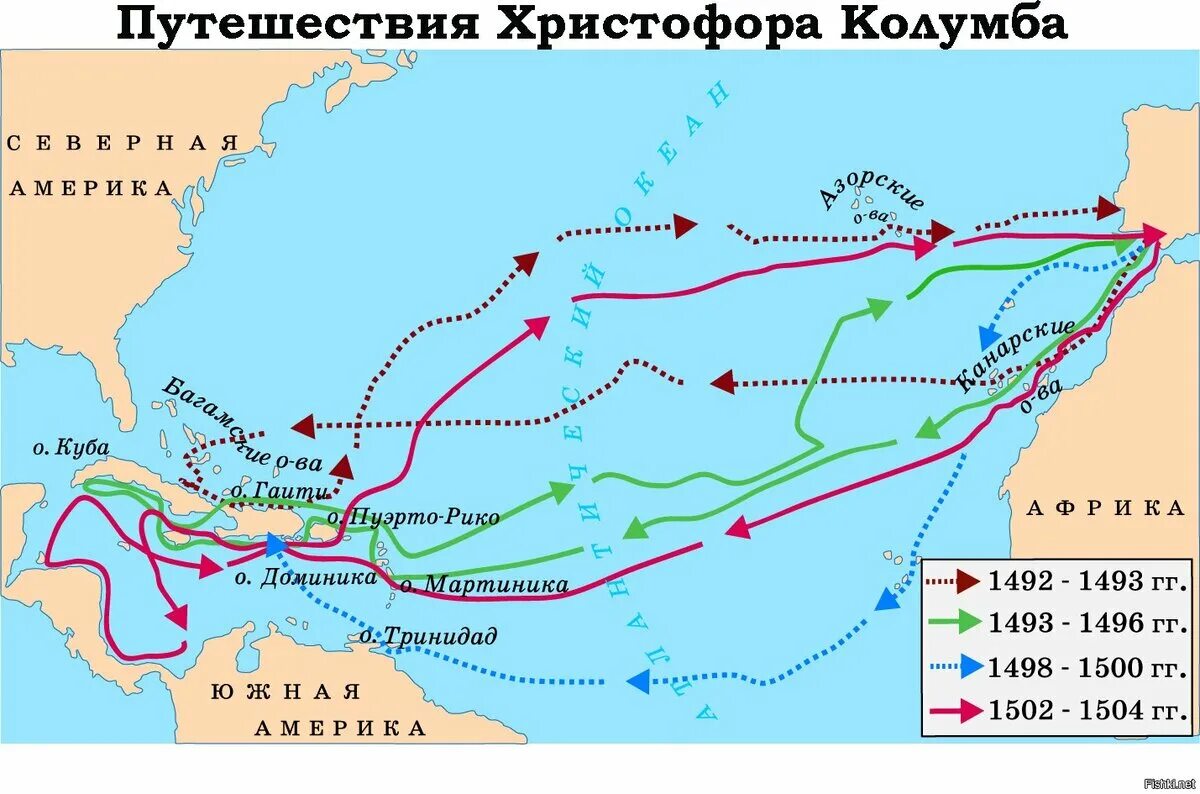 Путешествие христофора на карте