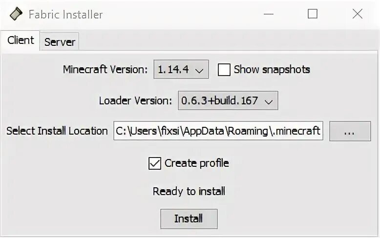 Install fabric any version