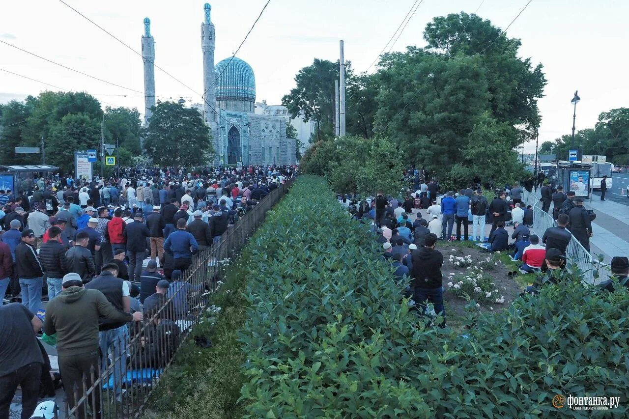 Курбан байрам 2024г. Мечеть Горьковская Курбан байрам. СПБ Курбан-байрам у мечети. Курбан байрам Петербург мечеть. Питер 2023 у Горьковской Курбан байран.