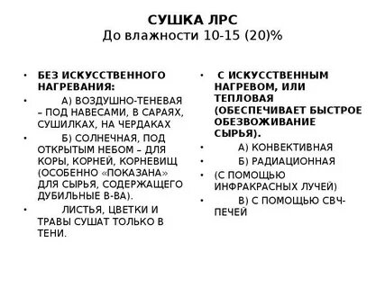 Методы сушки