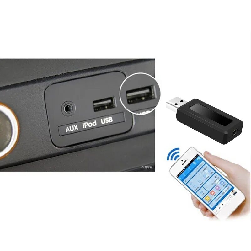 Qofowin USB Bluetooth Receiver Adapter Wireless Audio Car Kit Music for for sale